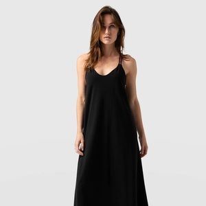 NWT Saint & Sofia black dress with leopard straps